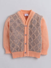 Little Angels Little Angels Baby Wool V-Neck Full Sleeves Textured Triangle Cardigan Sweater For Baby Boys and Girls Cardigan Dapper & Toasty Knit Cardigan